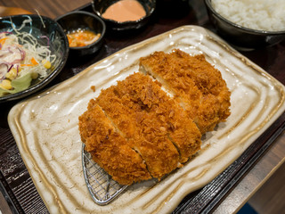 Fried pork cutlet with cheese filling