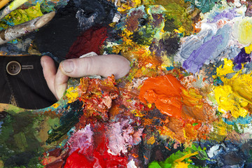 artist palette in hand