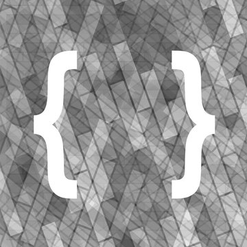 Curly Bracket Icon Isolated on Grey Brick Background