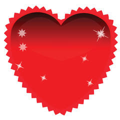 illustration decoration of red heart on a white background vector