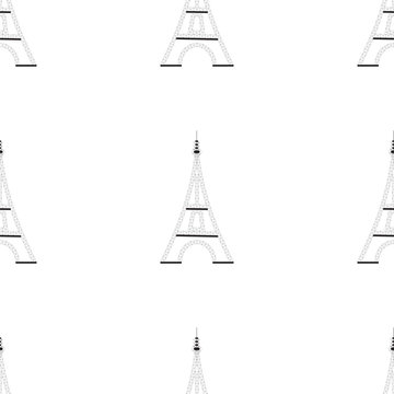 Eiffel tower pattern vector black and white