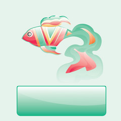  fish decorative a multicolored  aquarium  design art illustration isolated light vector background