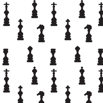chess pieces black white abstract pattern background vector