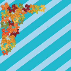 autumn leaves multicolored stripes background blue ??? ???????? ???????????  for   design element brochure card banner vector