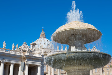 Fountain before St Peters Basilica in Vatican