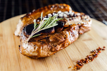 tasty steak with sauce