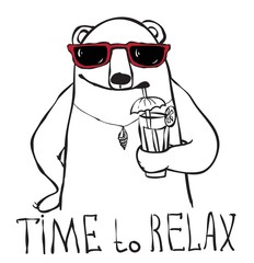Cocktail bear portrait Time to relax