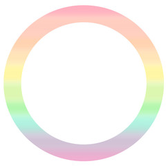 cute colorful watercolor rainbow circle frame illustration