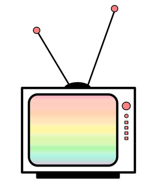 cute cartoon rainbow tv illustration