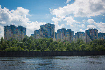 Naklejka premium house on the river bank