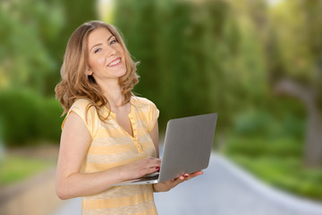 young businesswoman with laptop