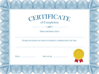 Certificate Diploma Vector Template