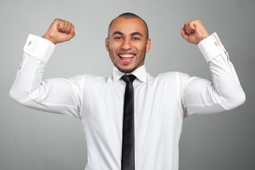 black businessman happy expression