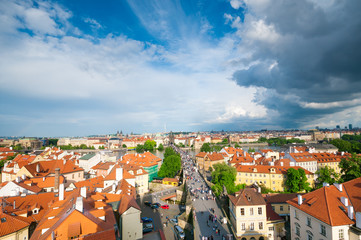 View above on old town in Prague
