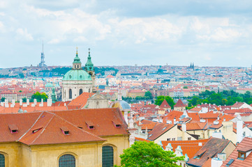 Obraz premium Prague landscape under cloud sky