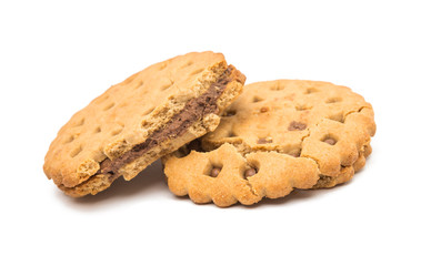 Sandwich cookies with chocolate cream