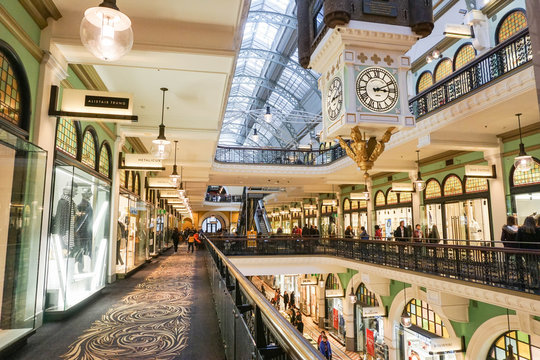 Shops inside the Queen Victoria Building taken on 7 July 2016