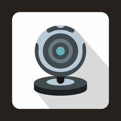 Webcam icon in flat style on a white background