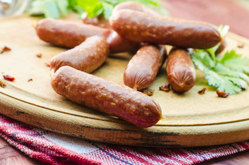 meat sausages on the table
