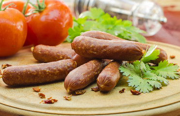 meat sausages on the table