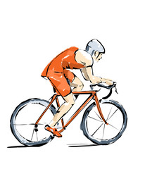 illustrazione di ciclismo, ciclista che pratica sport 
