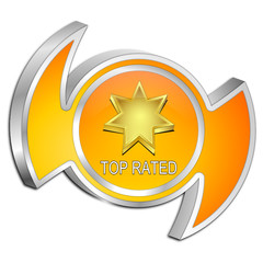 Top Rated Button - 3D illustration