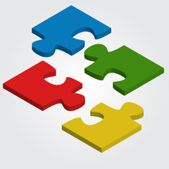 Jigsaw puzzle infographics,vector illustration.