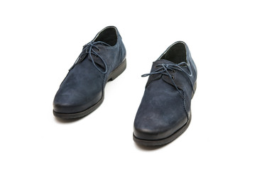 blue leather men's shoes