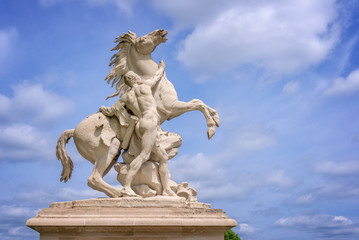 Marly horses, sculptures from 1745 at the castle of Marly, France