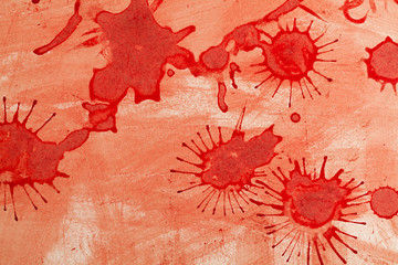 Red splashes on white