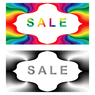 Vector Illustraion. Sale Labes. Monochrome and Colorful Sale Labels.