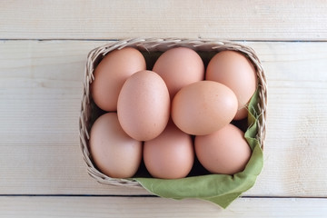 egg on wooden background