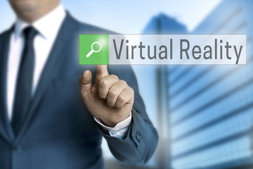 virtual reality browser is operated by businessman