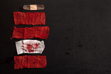 Gauze with blood