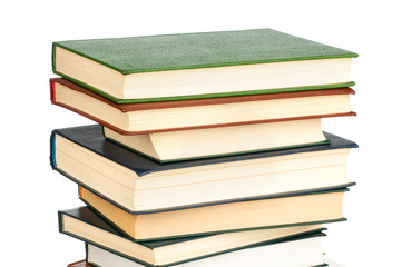 Book heap isolated on white background