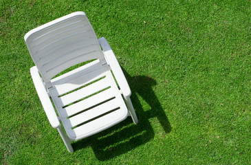 Garden chair on law