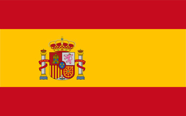 Fototapeta premium Flag of Spain with Emblem