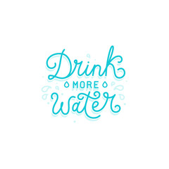 Vector logo design template with hand-lettering text -drink more