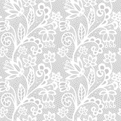 Lace seamless pattern with flowers - 116179115