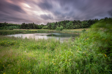Long Exposure on a windy day, at East Cramlington Local Nature Reserve, Northumberland, providing free and easy access to nature