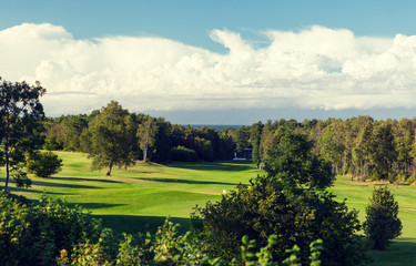 natural landscape with golf field or course view