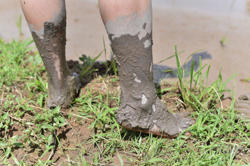 Foot muddy mess