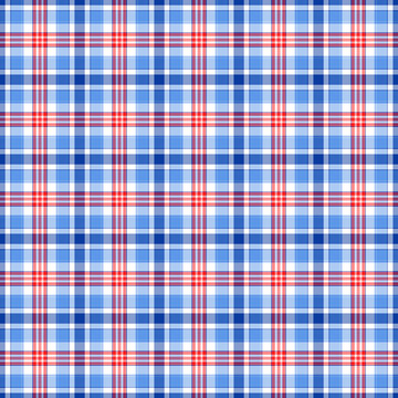 Blue, red and white plaid background