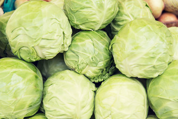 close up of cabbage at street market