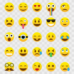 Set of Emoticons isolated on white background. Smiley icons