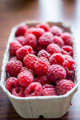 Fresh Raspberry in the Box, Vertical View