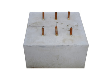 Concrete foundation in isolated.