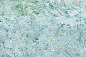 Oil painting light green abstract background. Palette knife paint texture. Art concept.