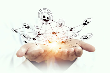 Social networking scheme . Mixed media