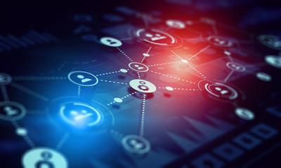 Social networking scheme . Mixed media